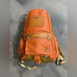 Tough Jeansmith The Tough Leather Backpack Orange 17”x14”